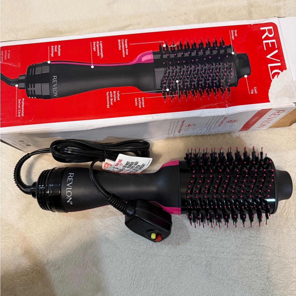 Revlon Black and Pink Hair Dryer Brush